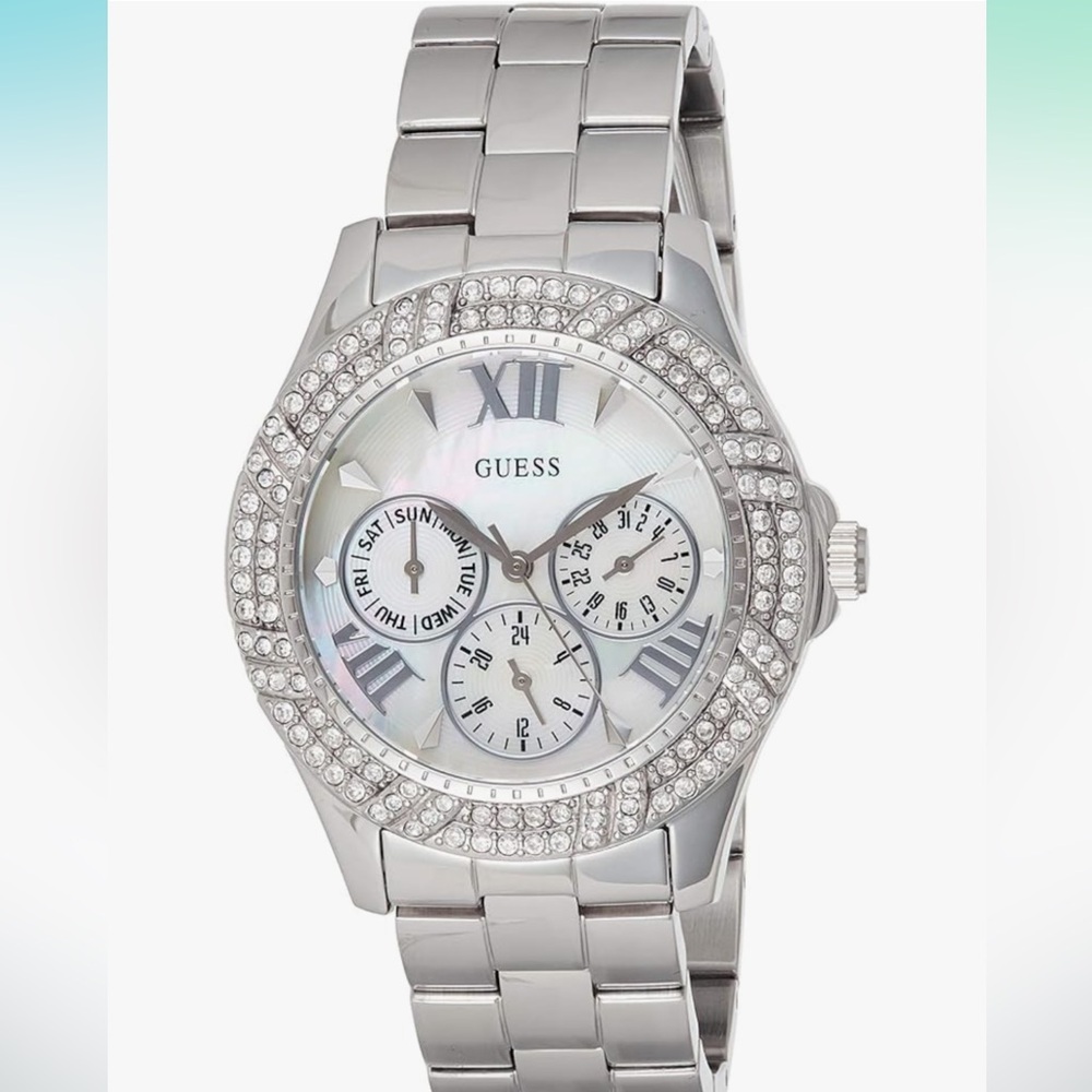 GUESS Analog Mother of Pearl Dial Women's Watch